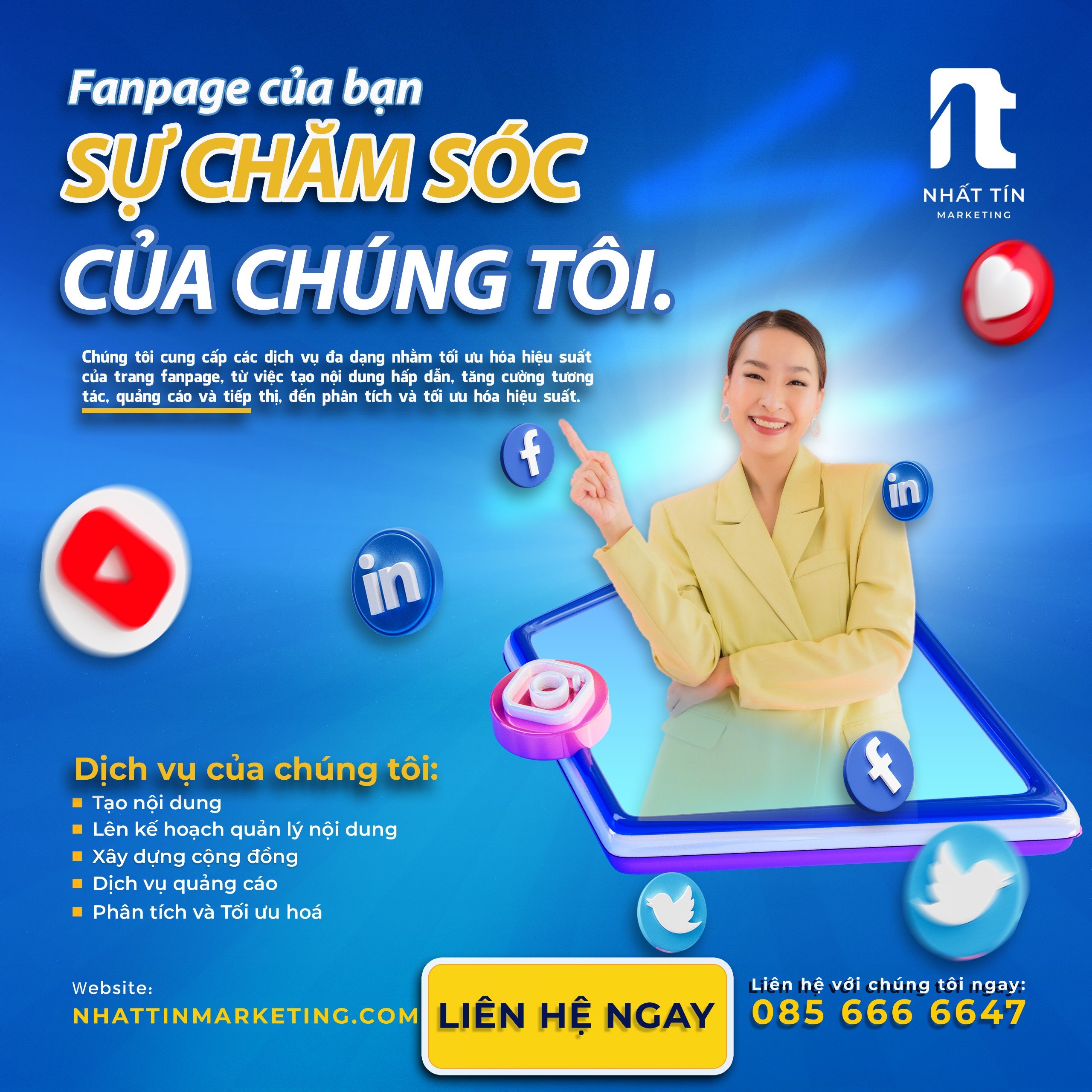 Fanpgae của bạn - Sự chăm sóc của chúng tôi - Dịch vụ chăm sóc fanpage