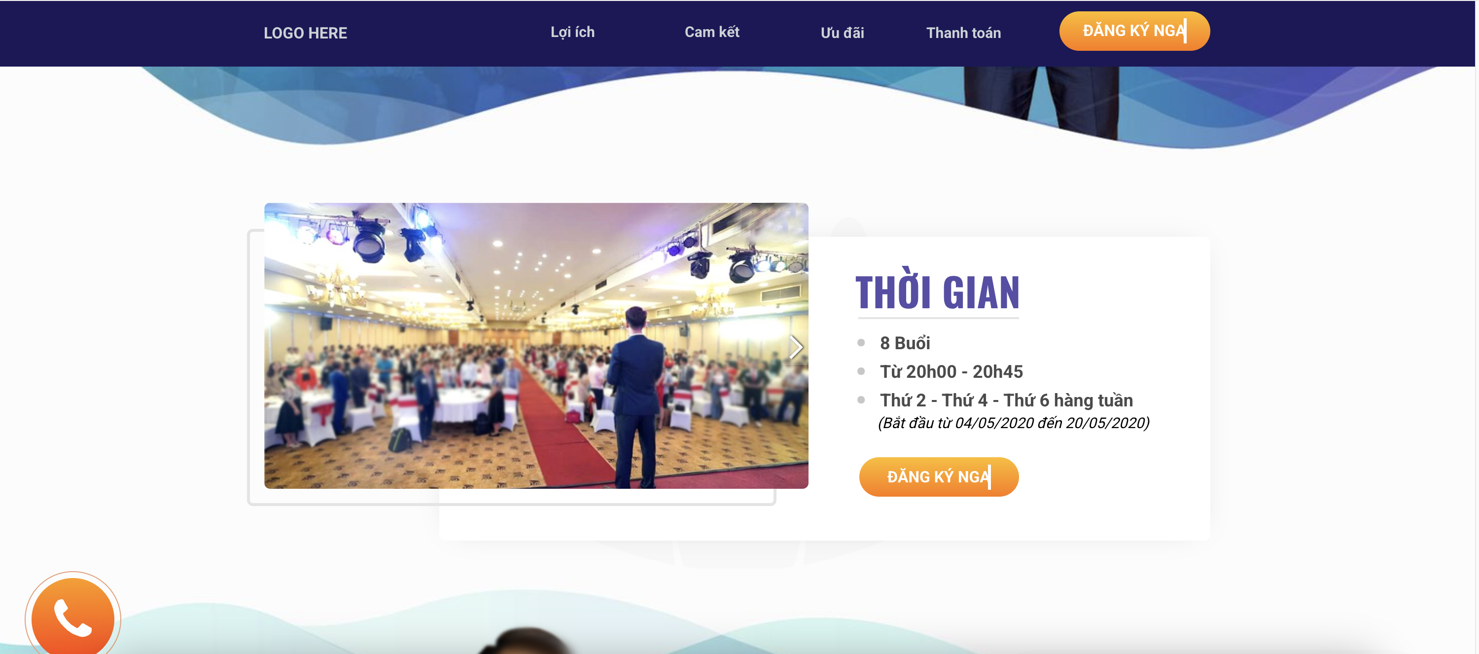 langding page sự kiện