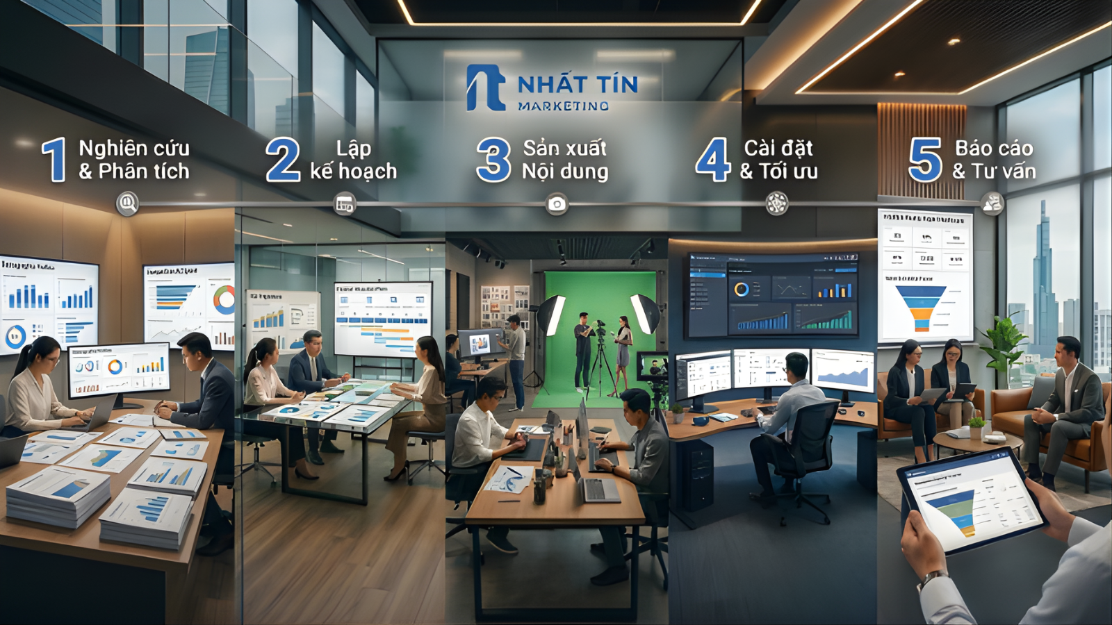 4. Quy trình triển khai dịch vụ quảng cáo Facebook chuyên nghiệp tại Nhất Tín