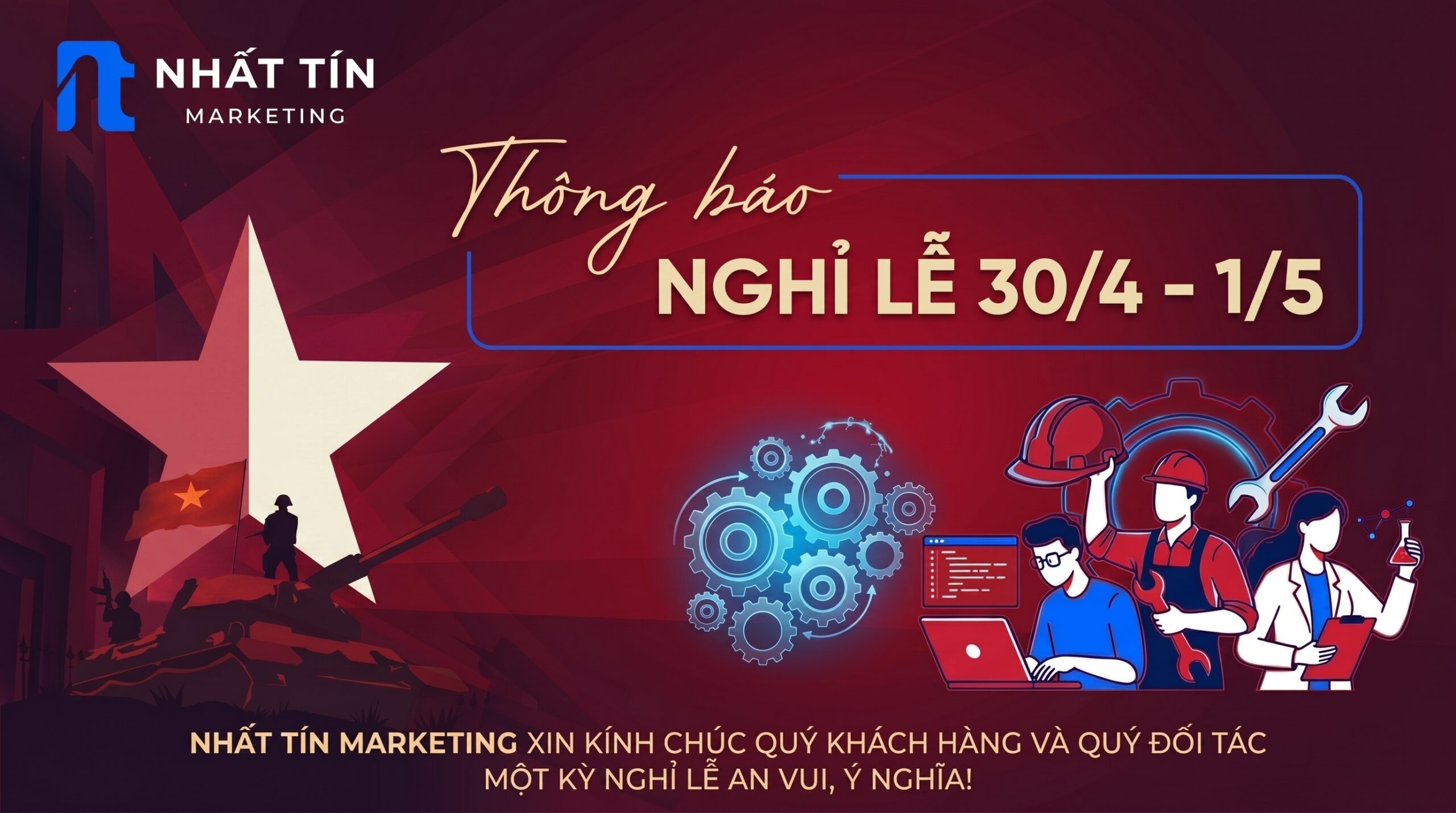 Thông báo lịch nghỉ lễ giải phóng miền Nam (30/4) và quốc tế lao động (1/5) năm 2026