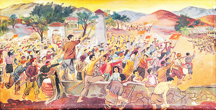 Cao trào Xô viết Nghệ Tĩnh 1930. (Tranh minh họa: Nguyễn Đức Nùng).