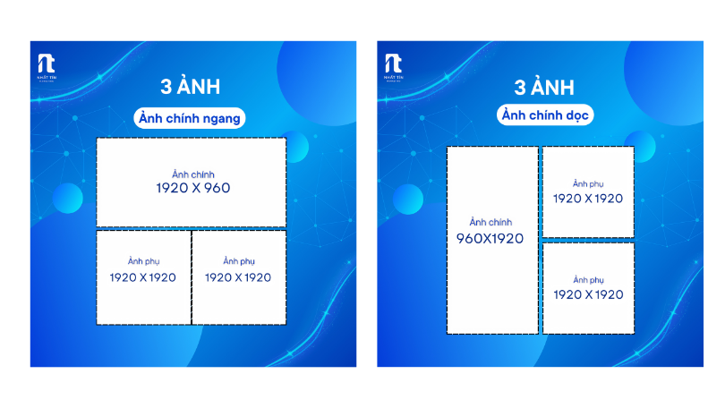 Kích thước ảnh Facebook cho bố cục 3 ảnh